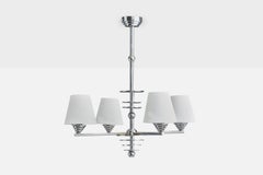 German Designer, Chandelier, Chrome, Fabric, Germany, 1920s