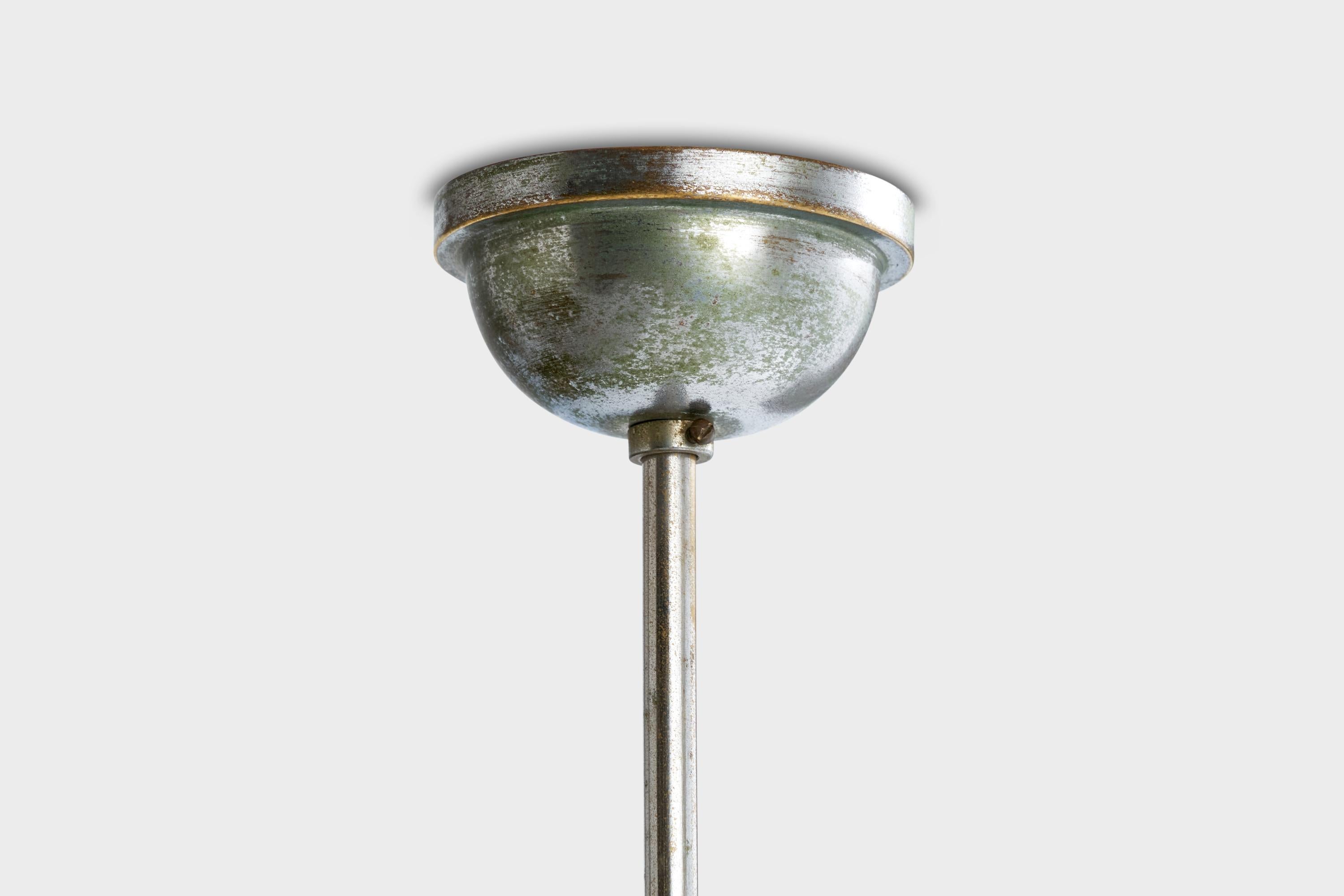 Designer tedesco, lampadario, metallo, vetro, Germania, anni '20 in vendita 2