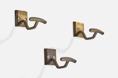 German Designer, Coat Hangers, Brass, Germany, 1920s