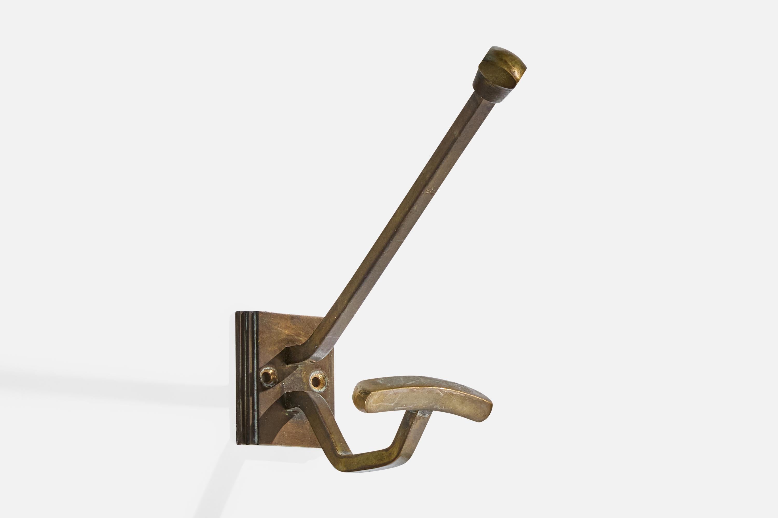 German Designer, Coat Hangers, Brass, Germany, 1920s In Good Condition For Sale In High Point, NC