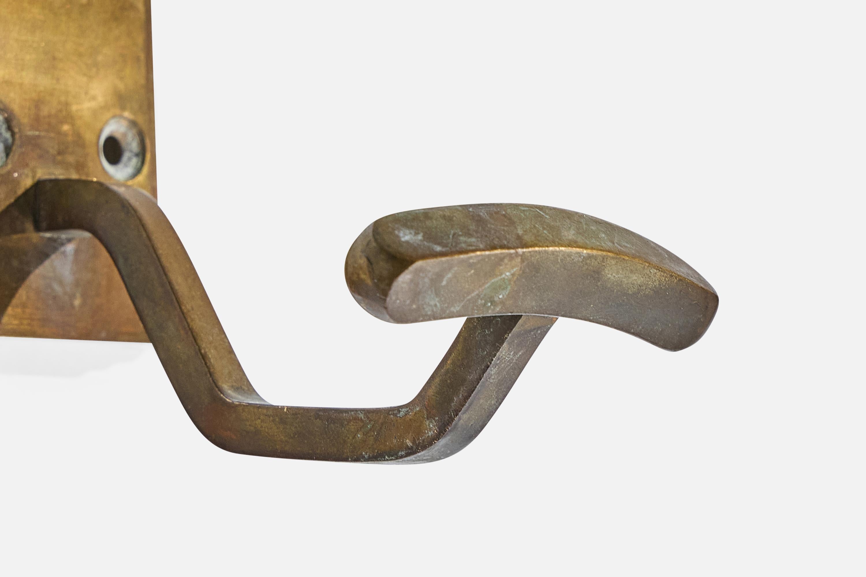 German Designer, Coat Hangers, Brass, Germany, 1920s For Sale 2