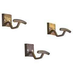 German Designer, Coat Hangers, Brass, Germany, 1920s