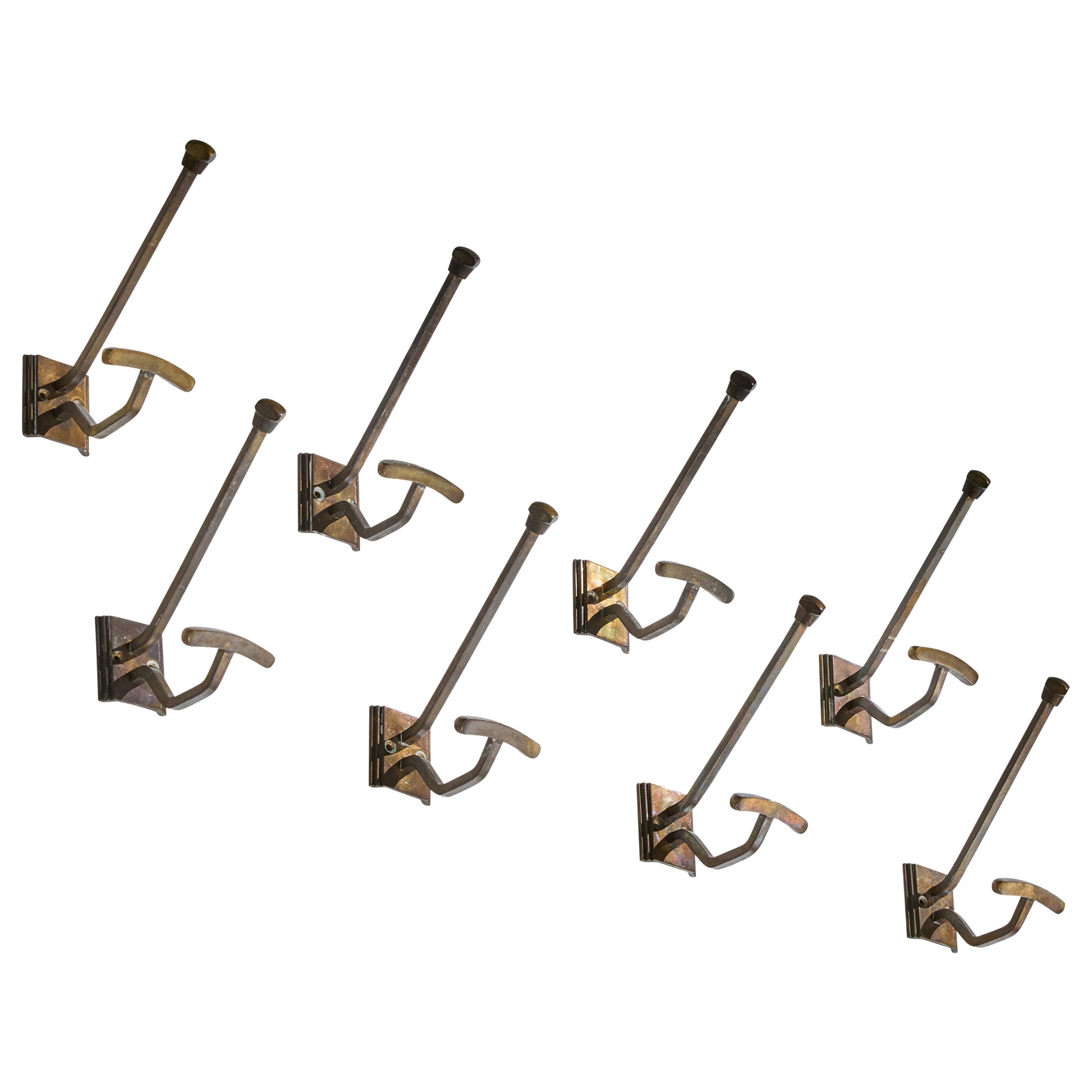 German Designer, Coat Hangers, Brass, Germany, 1920s For Sale