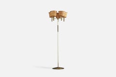 German Designer, Floor Lamp, Brass, Metal, Germany, 1950s