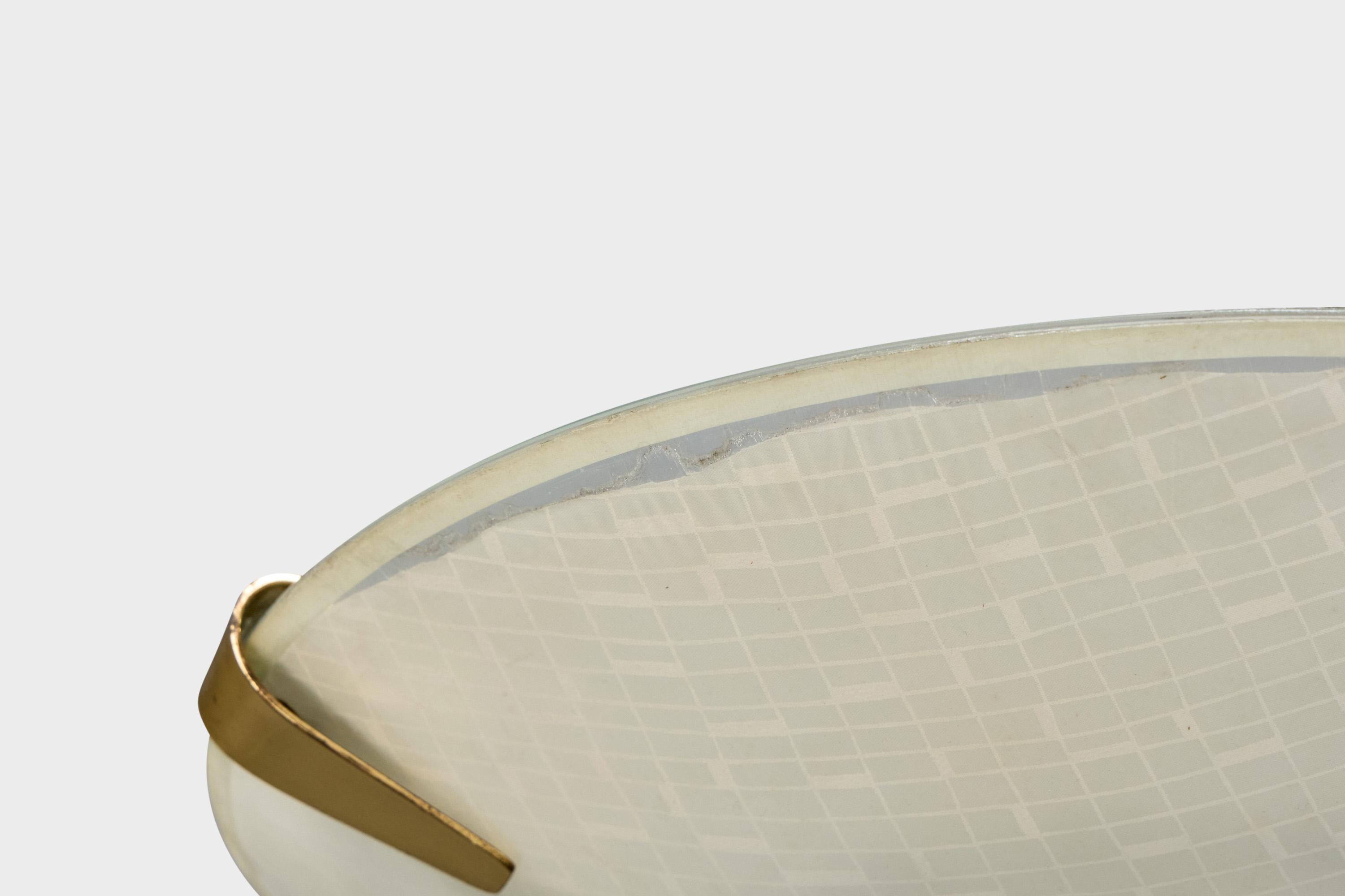 Ottone Designer tedesco, montatura da incasso, ottone, vetro, Germania, anni '50 in vendita