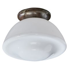 German Designer, Flush Mount, Glass, Metal, Germany, 1930s
