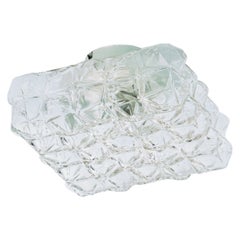 German Designer, Flush Mount, Glass, Metal, Germany, 1960s