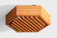 German Designer, Flush Mount, Pine, Germany, 1990