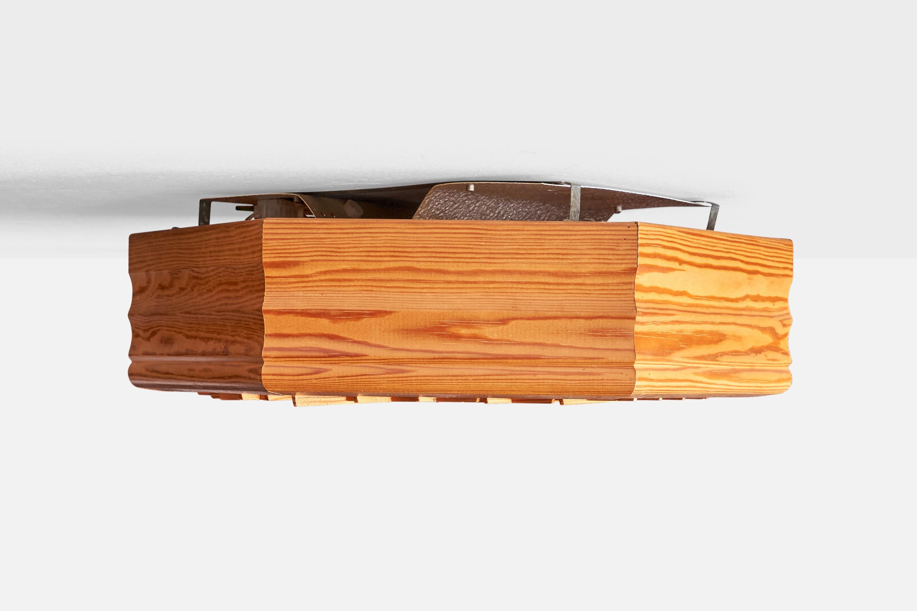 Late 20th Century German Designer, Flush Mount, Pine, Germany, 1990 For Sale