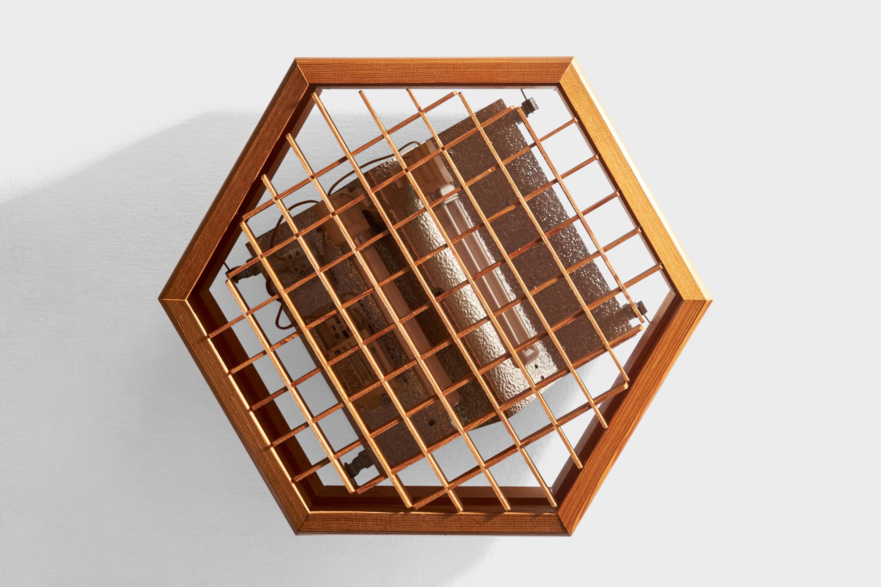 German Designer, Flush Mount, Pine, Germany, 1990 For Sale 1