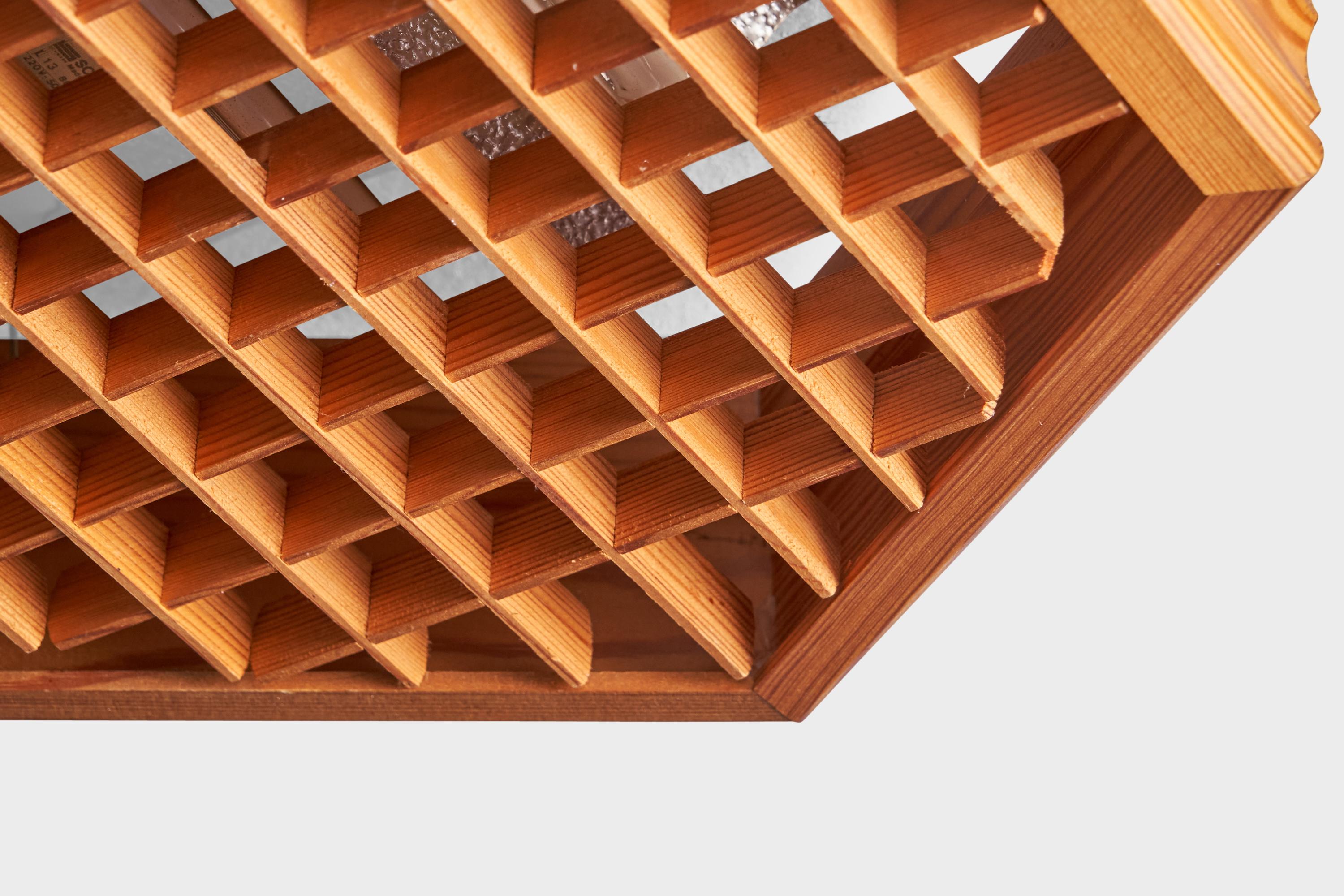German Designer, Flush Mount, Pine, Germany, 1990 For Sale 3