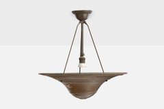 German Designer, Pendant Light, Metal, Germany, 1920s
