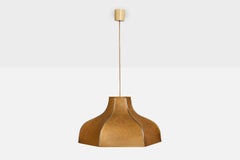 Diseñador alemán, lámpara colgante, resina, latón, Alemania, década de 1960