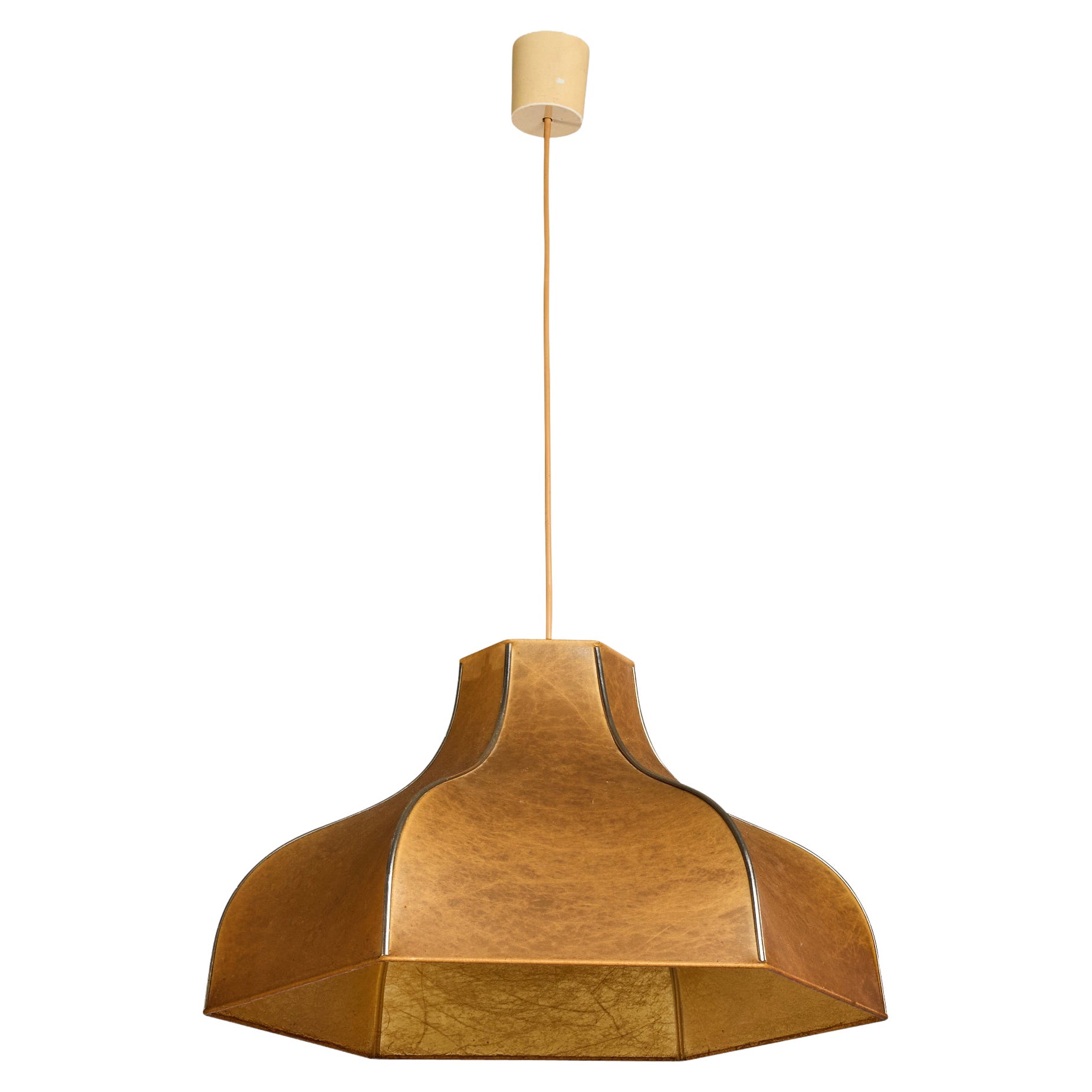German Designer, Pendant Light, Resin, Brass, Germany, 1960s For Sale