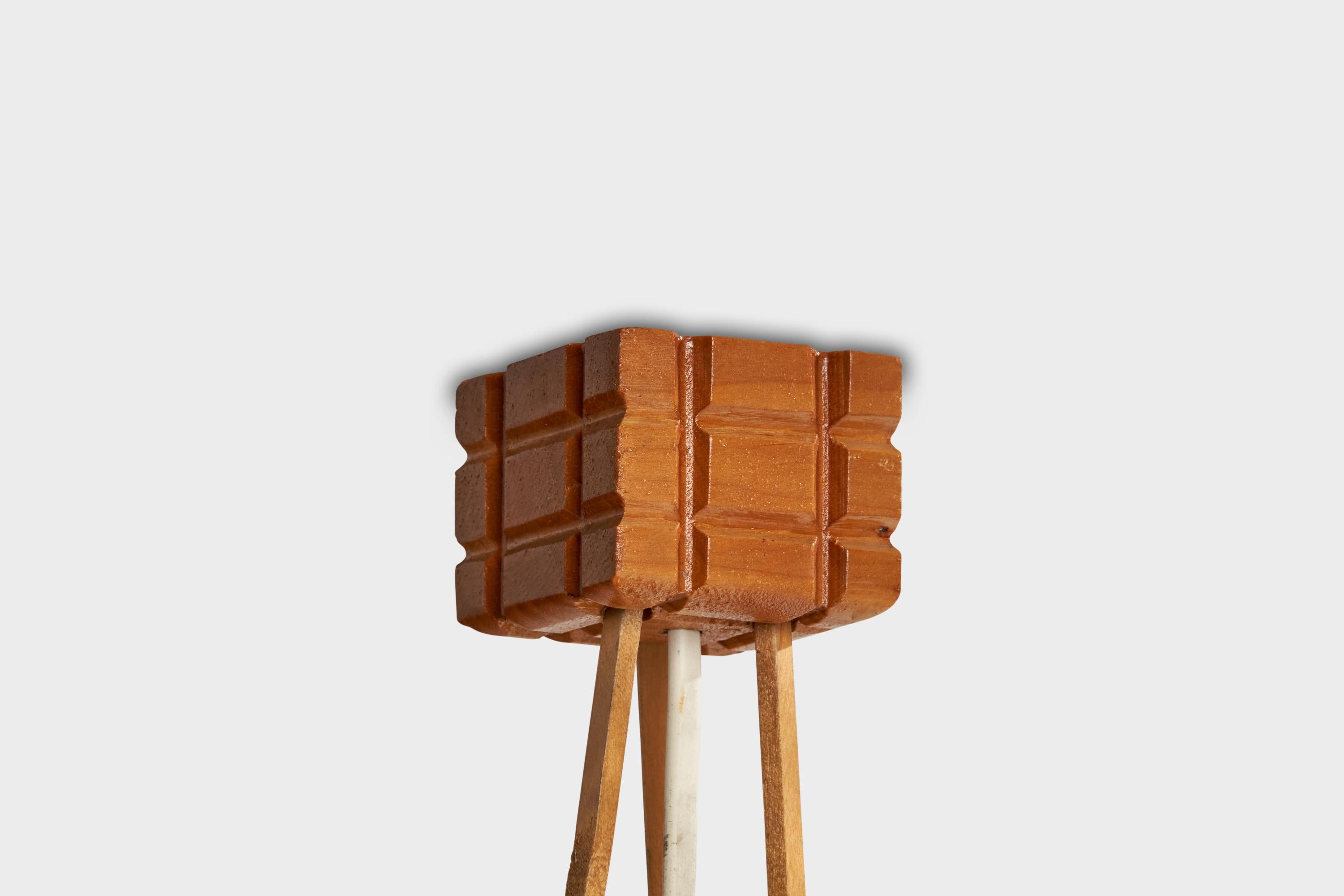 Deutscher Designer, Pendelleuchten, Holz, Deutschland, 1970er Jahre 7