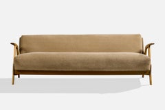 German Designer, Sofa, Wood, Fabric, Germany, 1960s