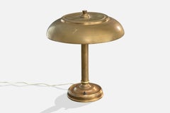 German Designer, Table Lamp, Brass, Germany, 1920s