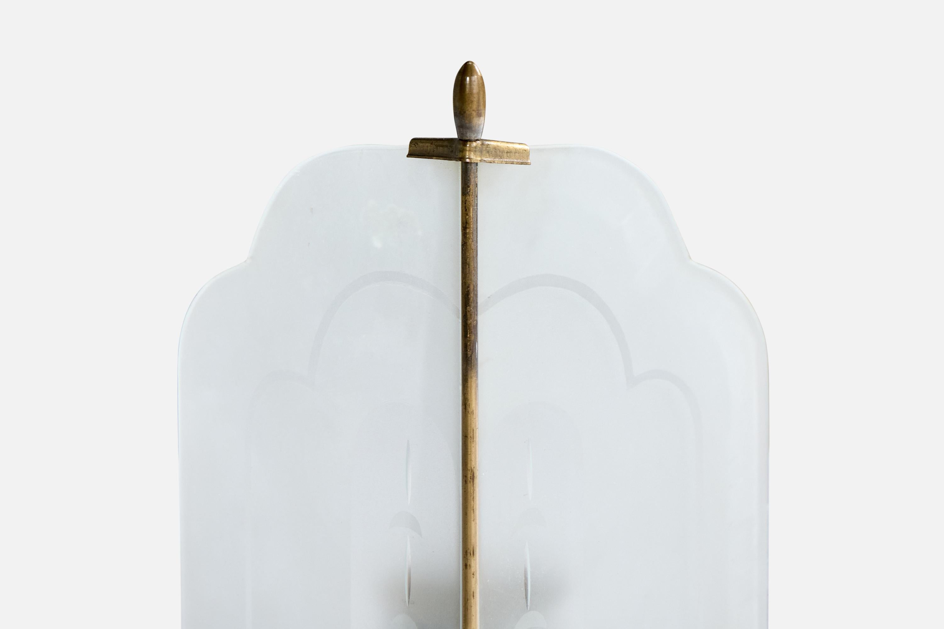 Deutsche Designerin, Tischlampe, Messing, Glas, Deutschland, 1920er Jahre im Angebot 2