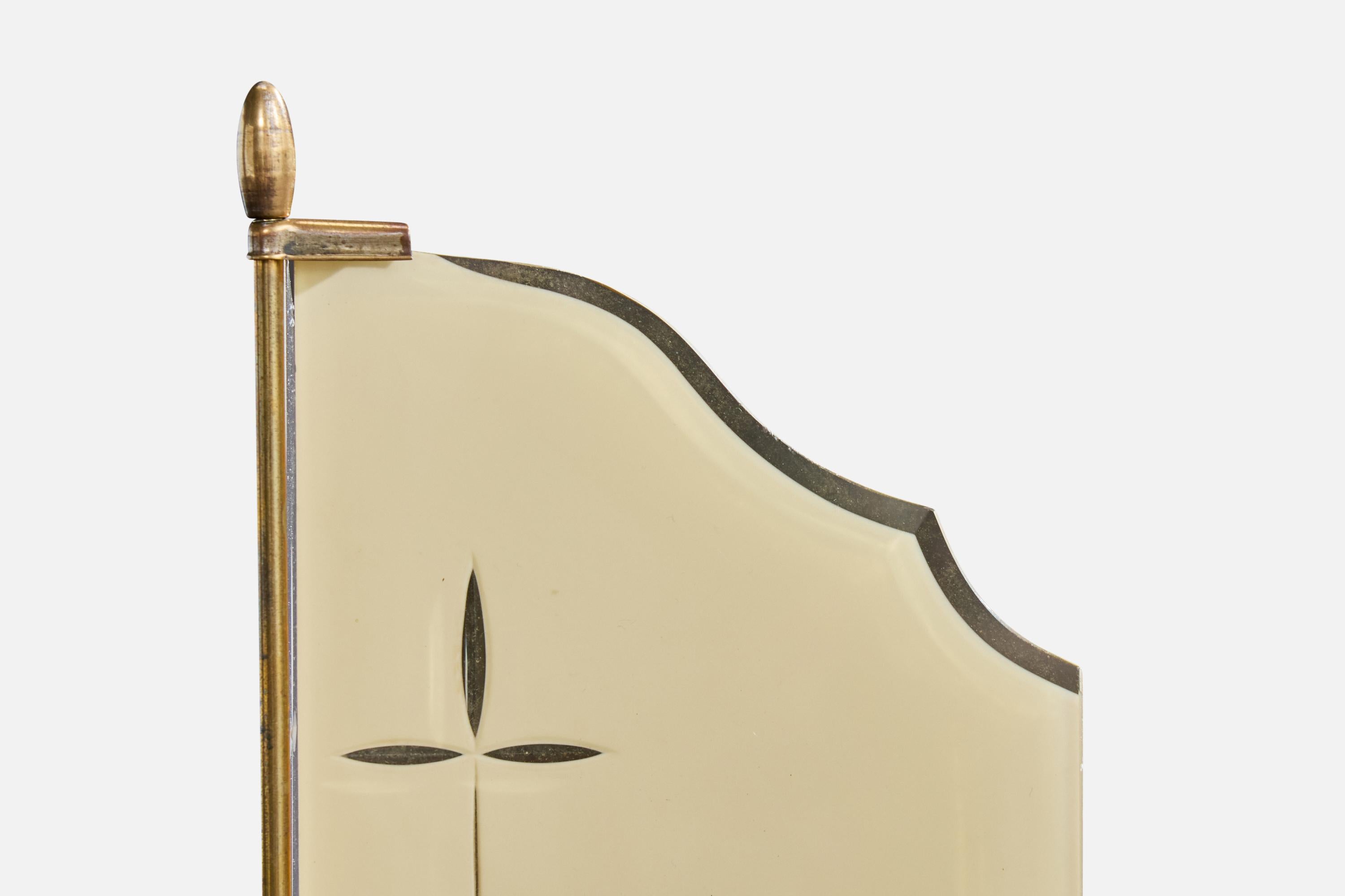 Diseñador alemán, lámpara de mesa, latón, cristal, Alemania, años 20 principios del siglo XX en venta