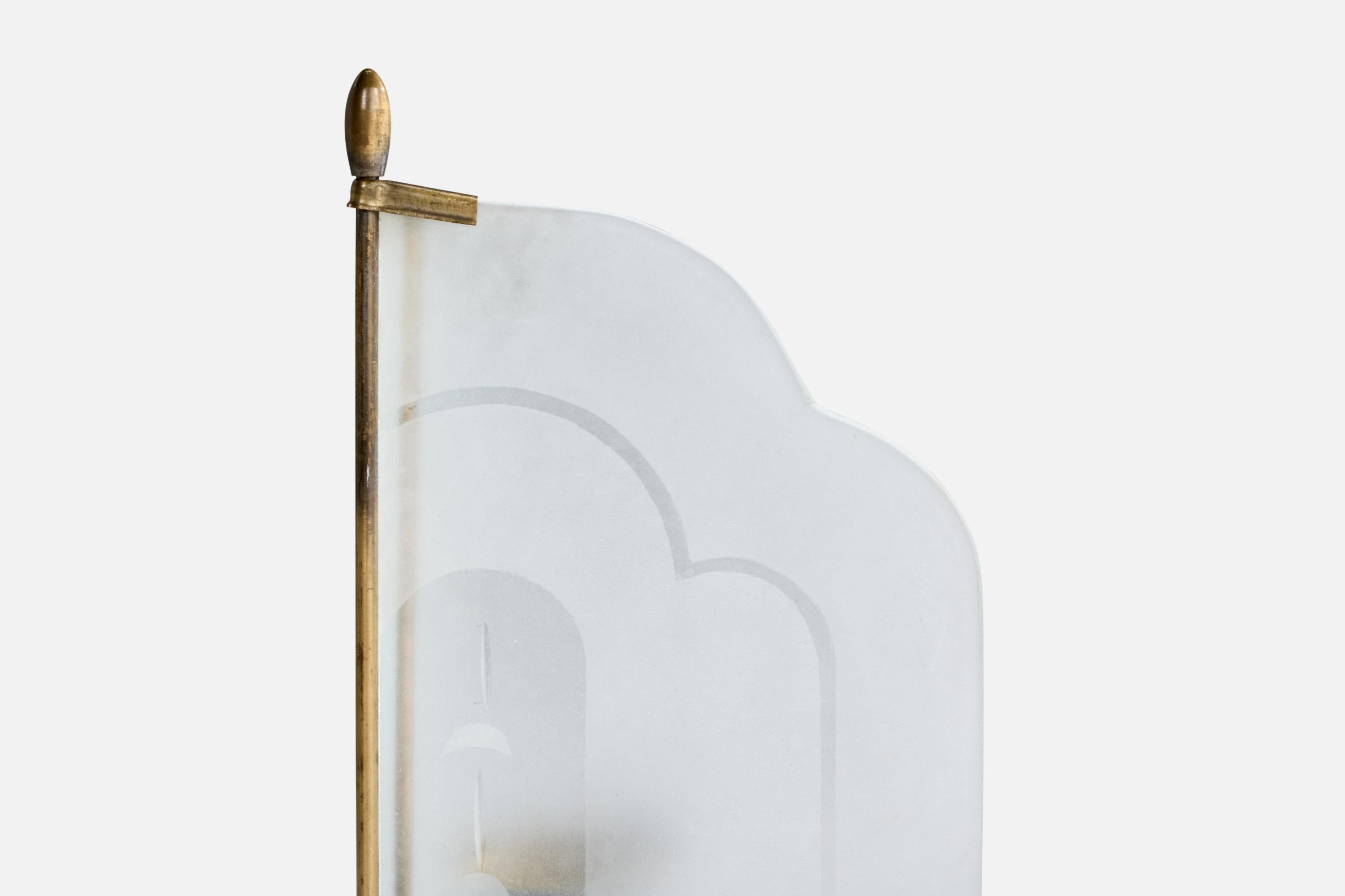 Deutsche Designerin, Tischlampe, Messing, Glas, Deutschland, 1920er Jahre im Angebot 3