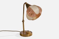 Designer allemand, lampe de table, laiton, plastique, Allemagne, années 1930
