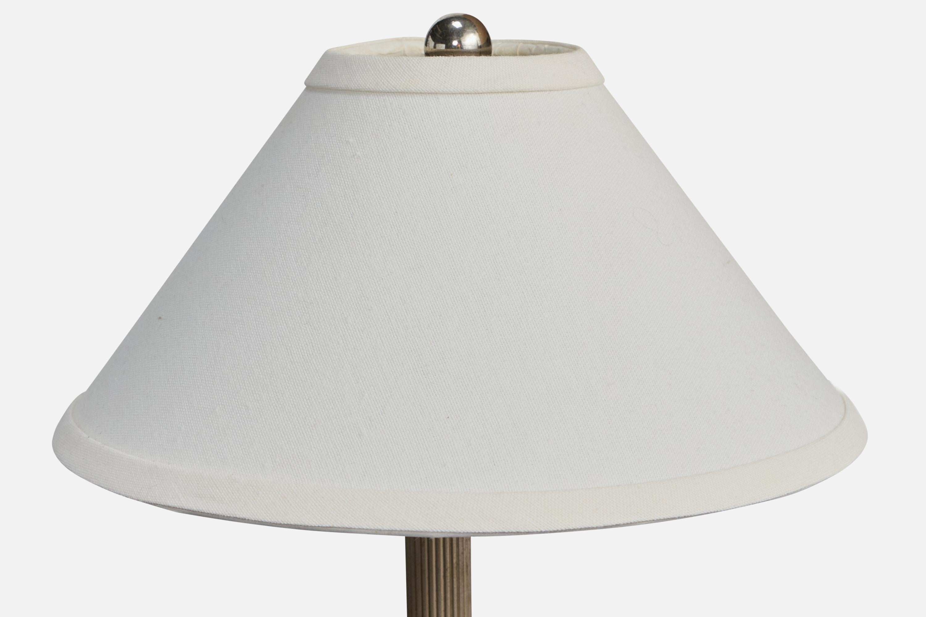 German Designer, Table Lamp, Chrome, Fabric, Germany, 1920s In Good Condition For Sale In High Point, NC