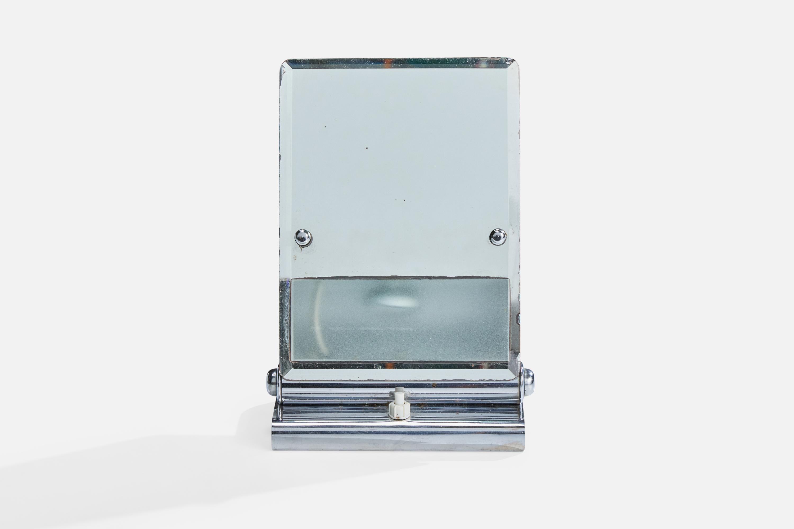 Mid-Century Modern Designer allemand, lampe de table, chrome, verre, Allemagne, années 1920 en vente