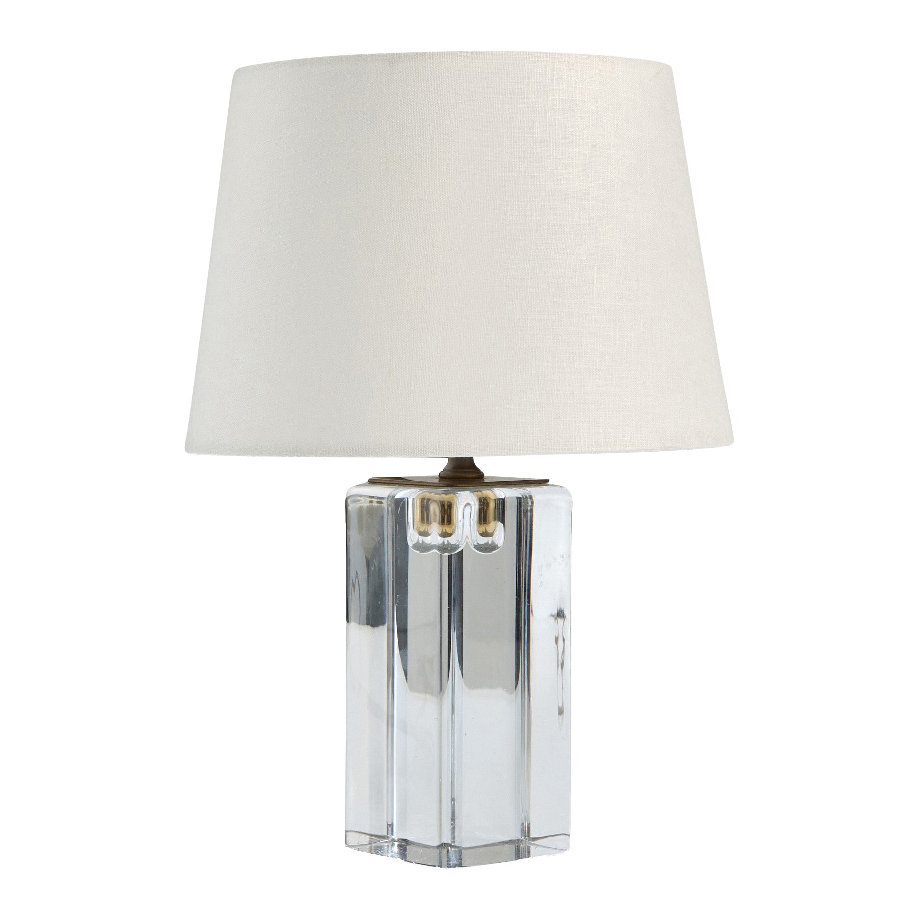 German Designer, Table Lamp, Glass, Brass, Germany, 1960s