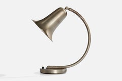 German Designer, Table Lamp, Nickel, Germany, 1920s