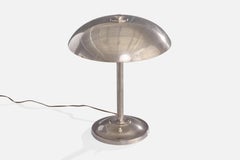 German Designer, Table Lamp, Nickel, Germany, 1920s
