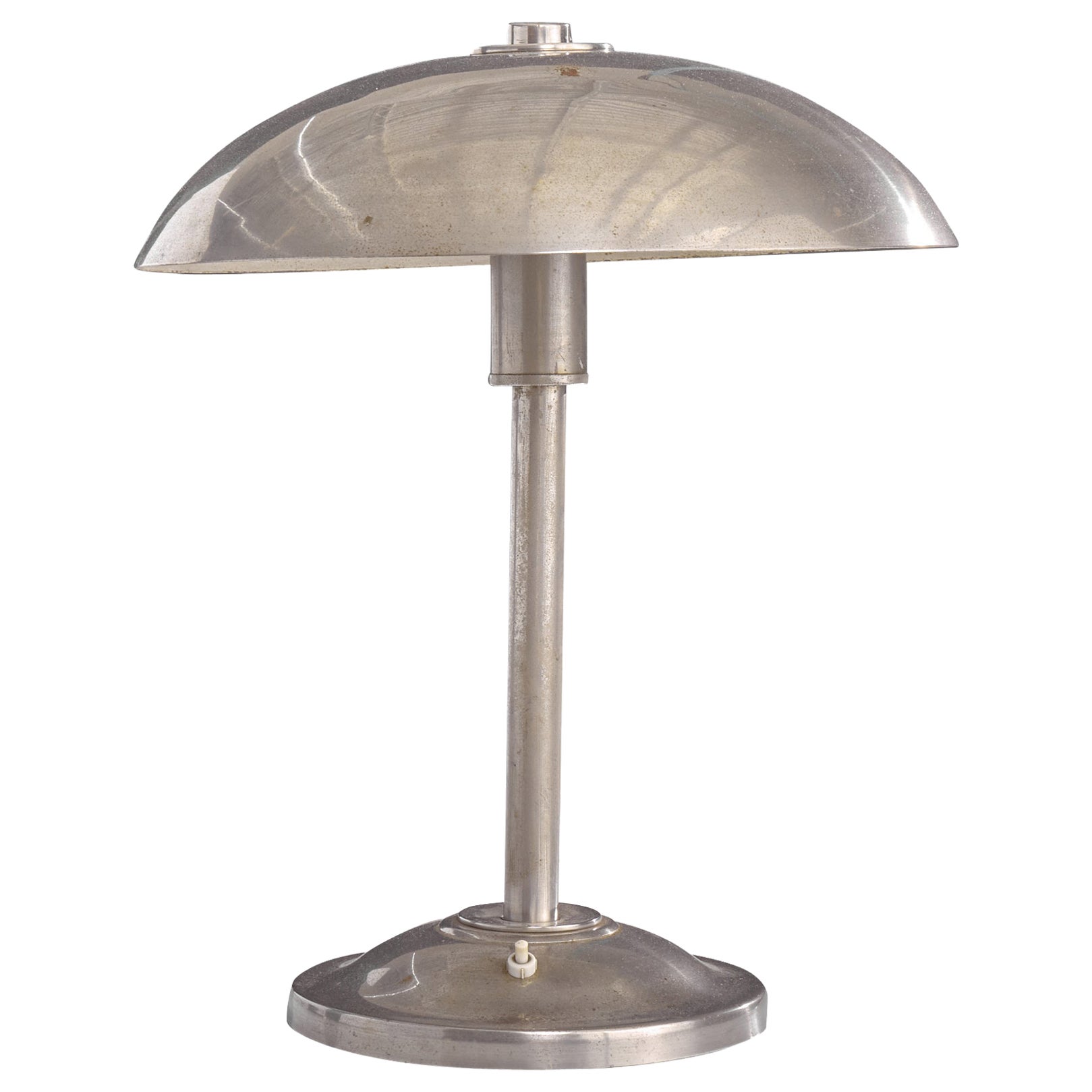 German Designer, Table Lamp, Nickel, Germany, 1920s