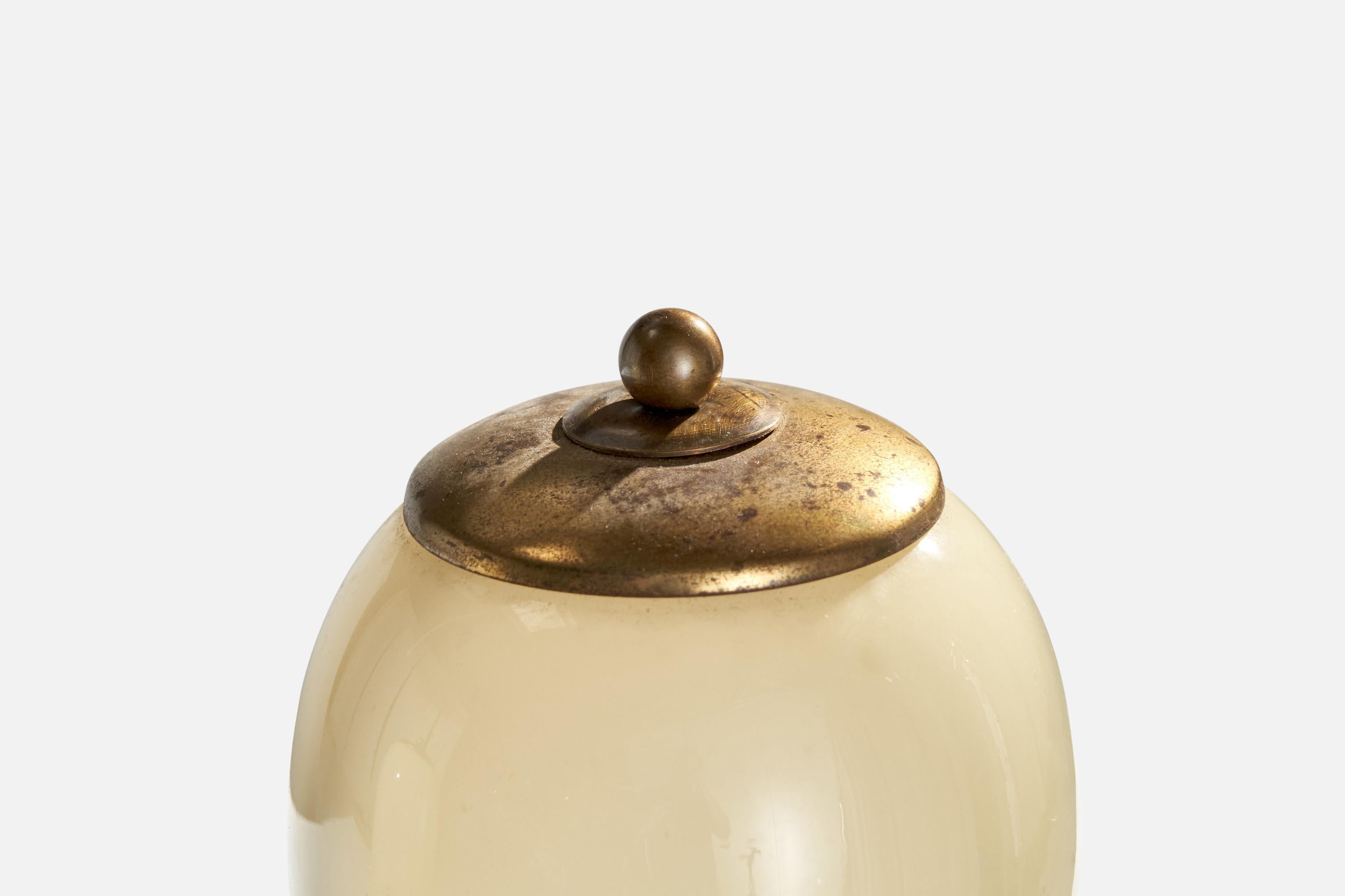 German Designer, Table Lamps, Brass, Glass, Germany, 1930s 2