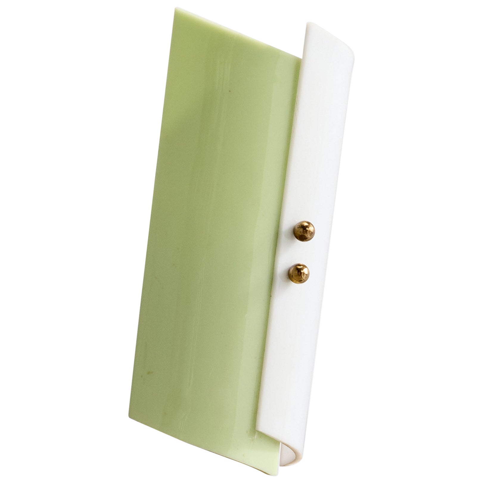 German Designer, Wall Light, Brass, Acrylic, Germany, 1960s