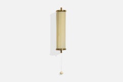 German Designer, Wall Light, Brass, Glass, Germany, 1950s