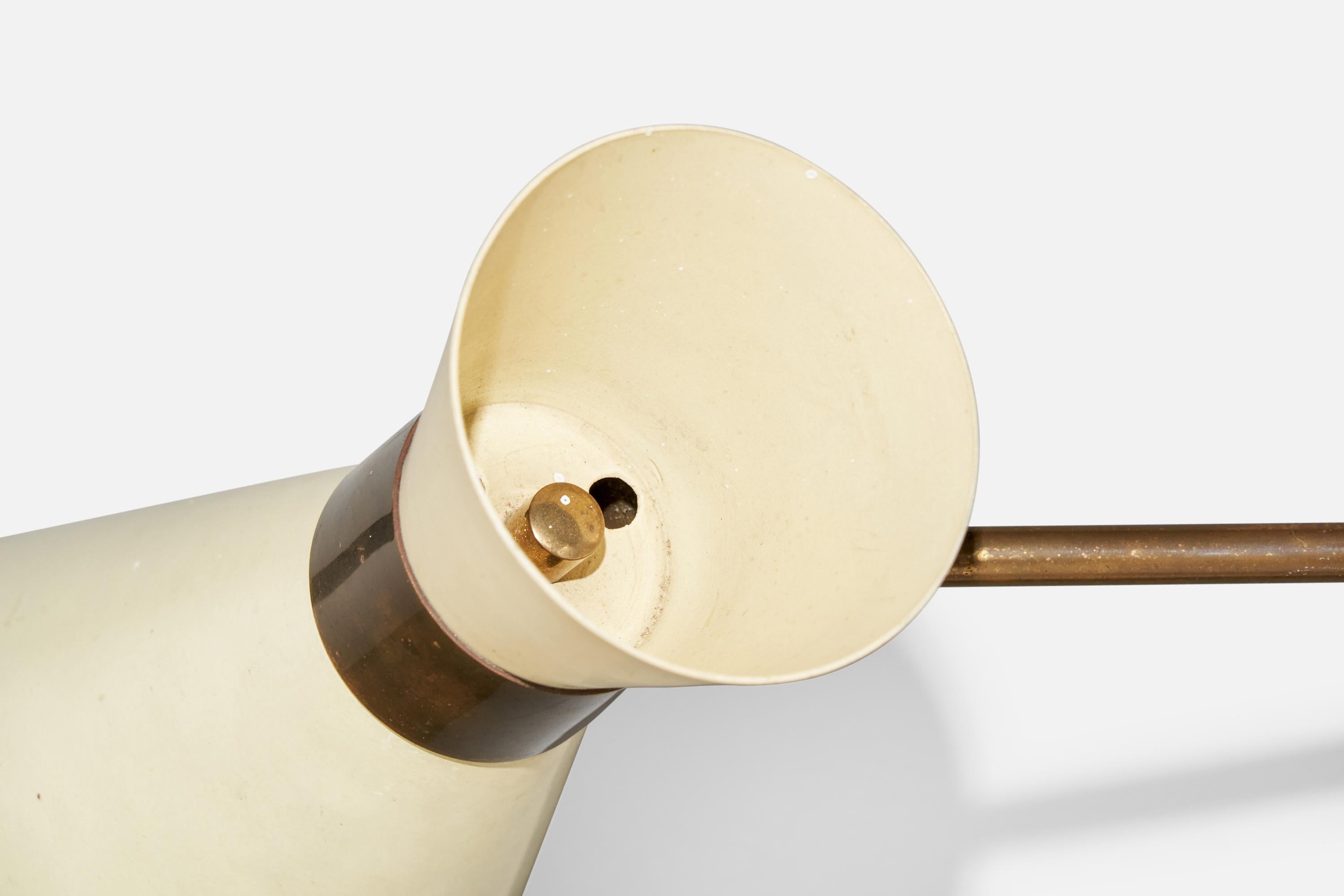 Lampada da parete di design tedesco, ottone, metallo, Germania, anni '50 in vendita 3
