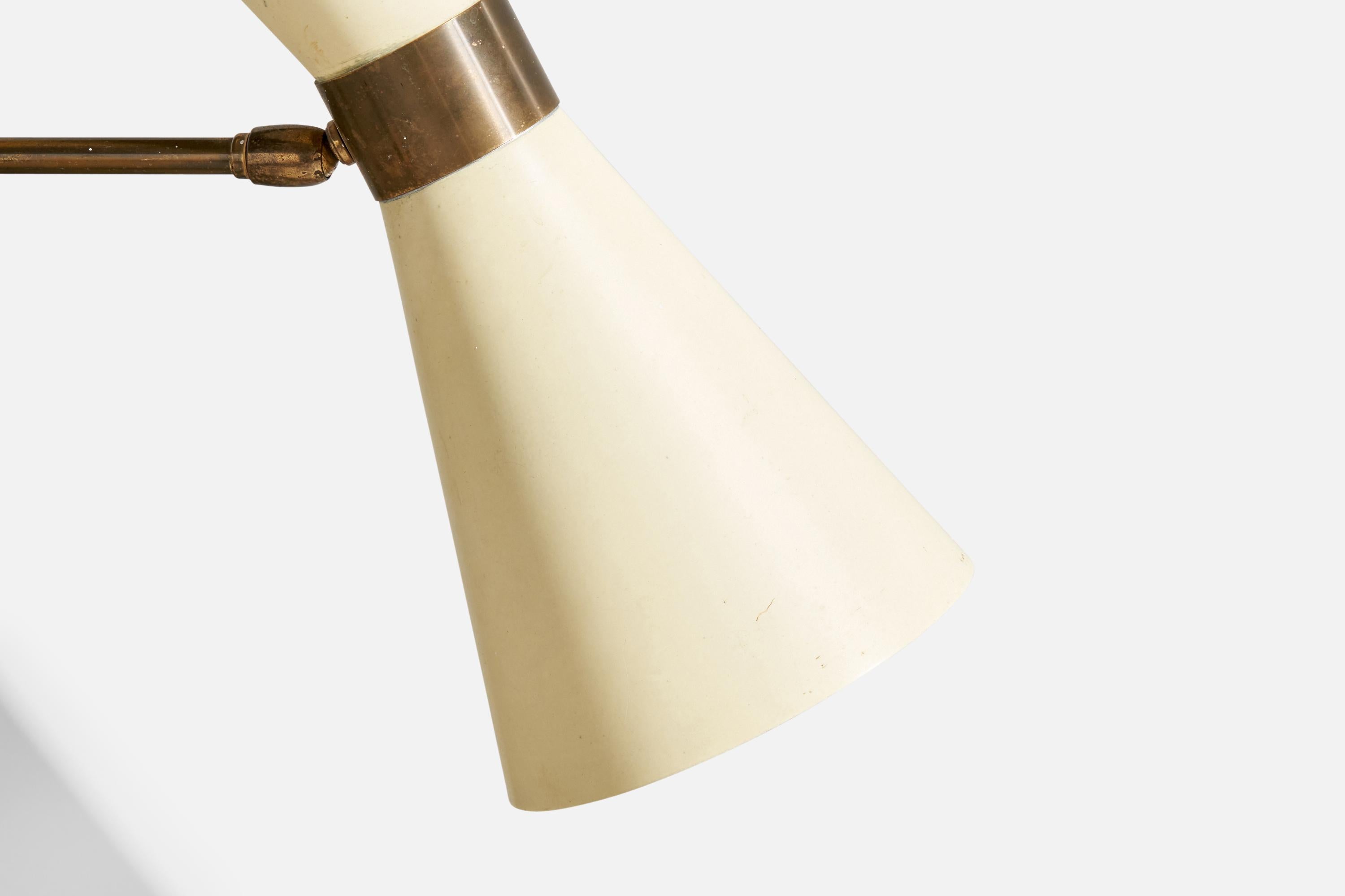 Lampada da parete di design tedesco, ottone, metallo, Germania, anni '50 in vendita 4