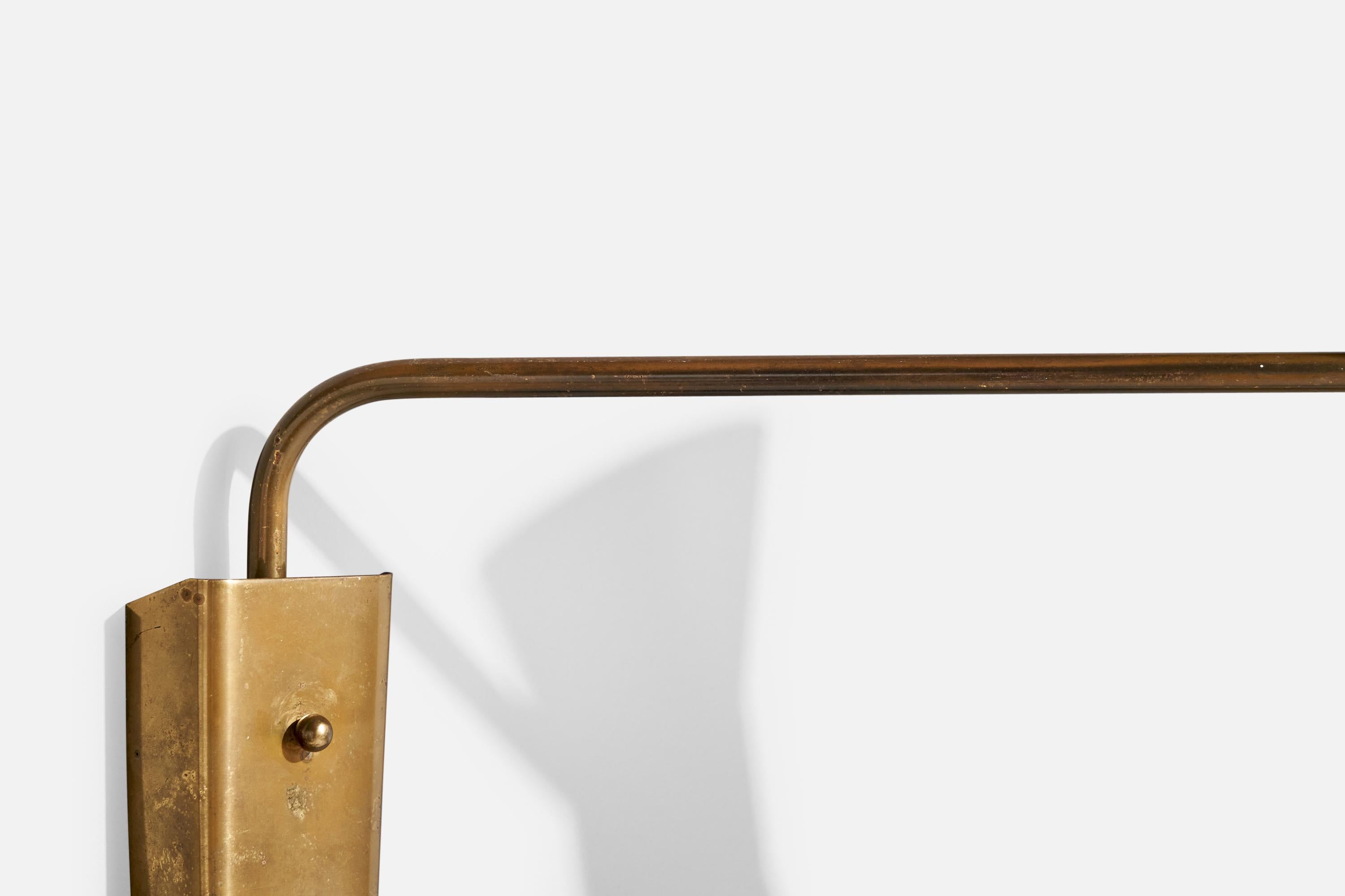 Metallo Lampada da parete di design tedesco, ottone, metallo, Germania, anni '50 in vendita