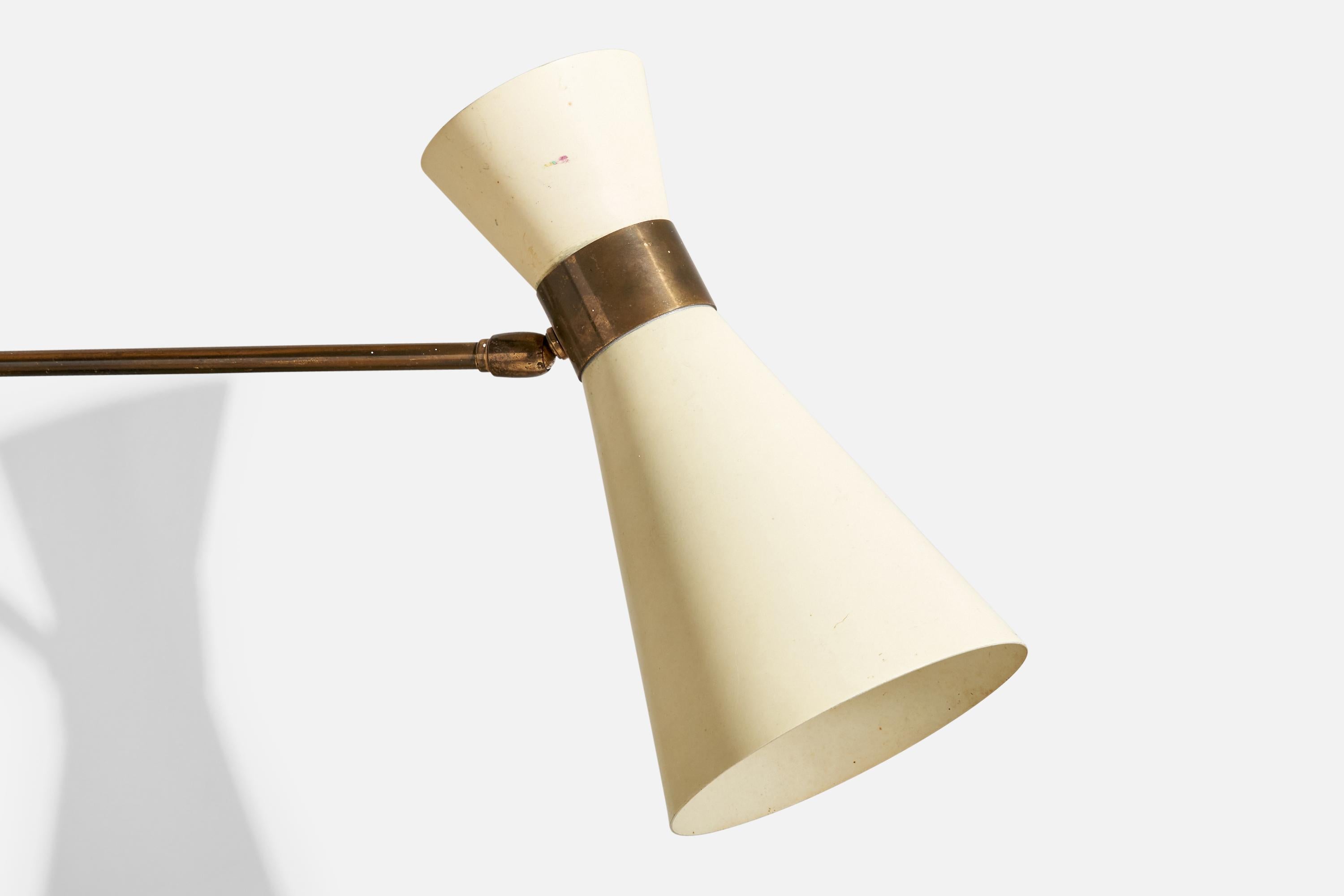 Lampada da parete di design tedesco, ottone, metallo, Germania, anni '50 in vendita 1