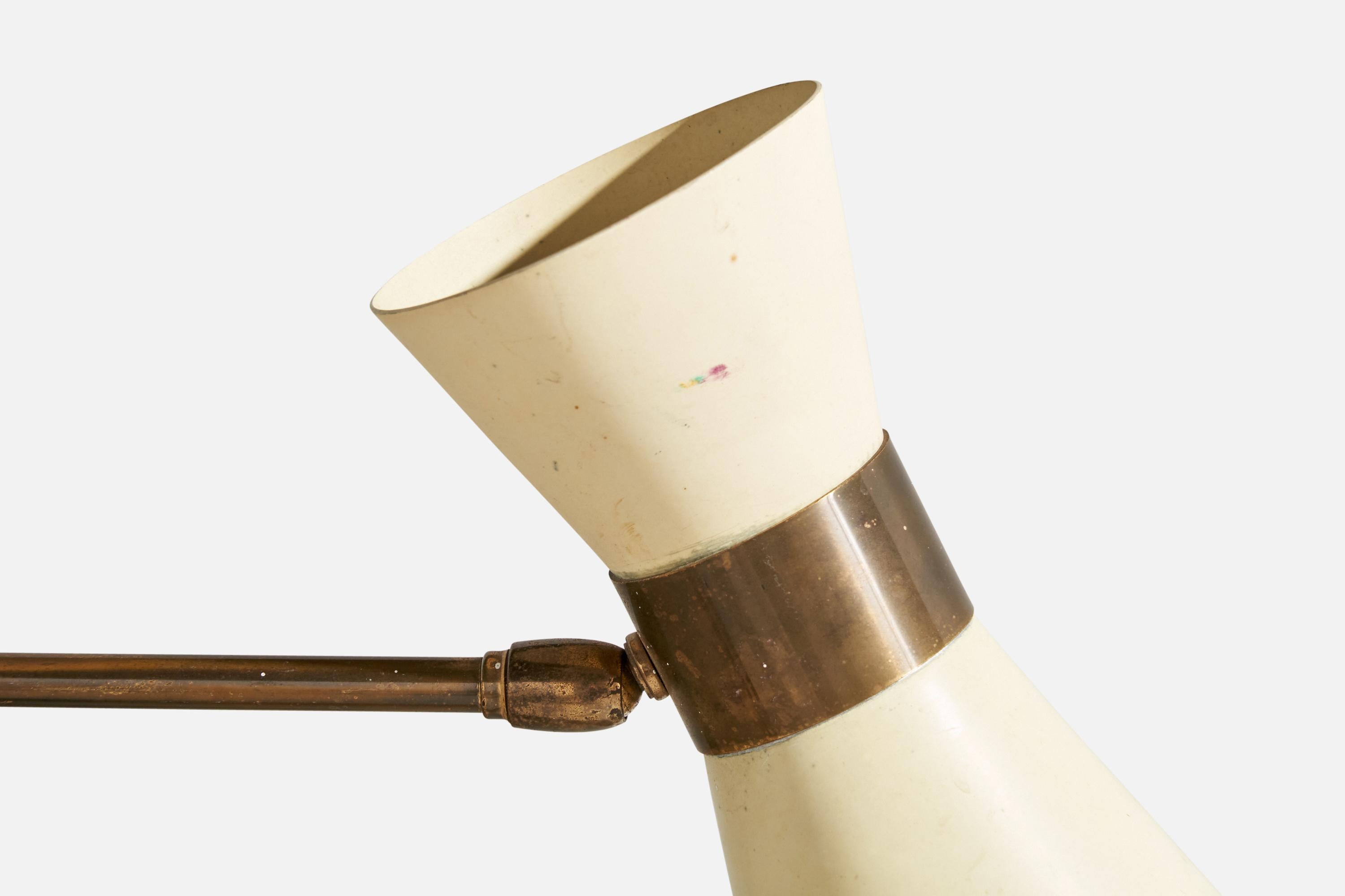 Lampada da parete di design tedesco, ottone, metallo, Germania, anni '50 in vendita 2
