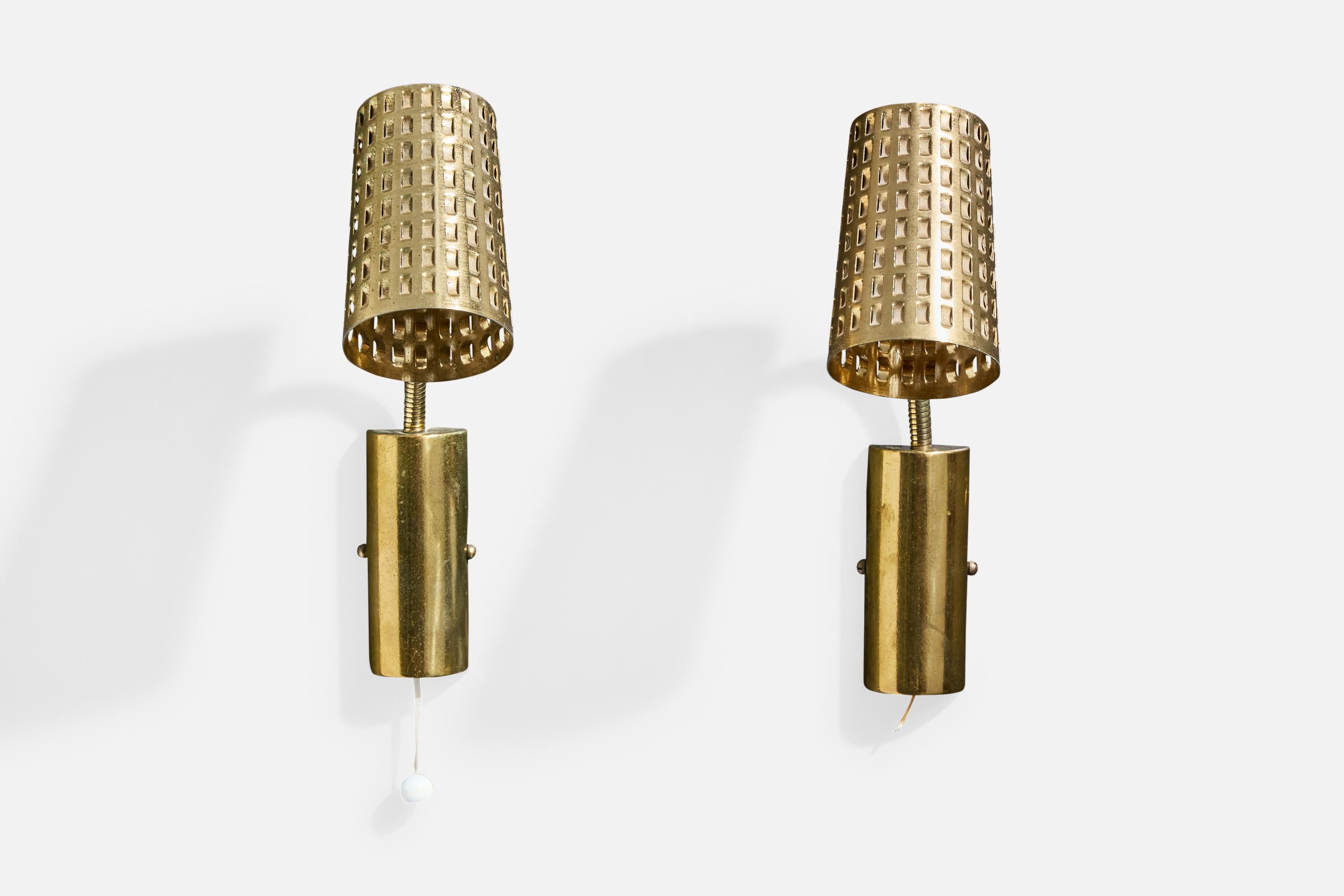 Diseñador alemán, Apliques, Latón, Alemania, Años 1950 Alemán en venta