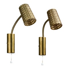 Designer tedesco, Luci da parete, Ottone, Germania, anni 
1950