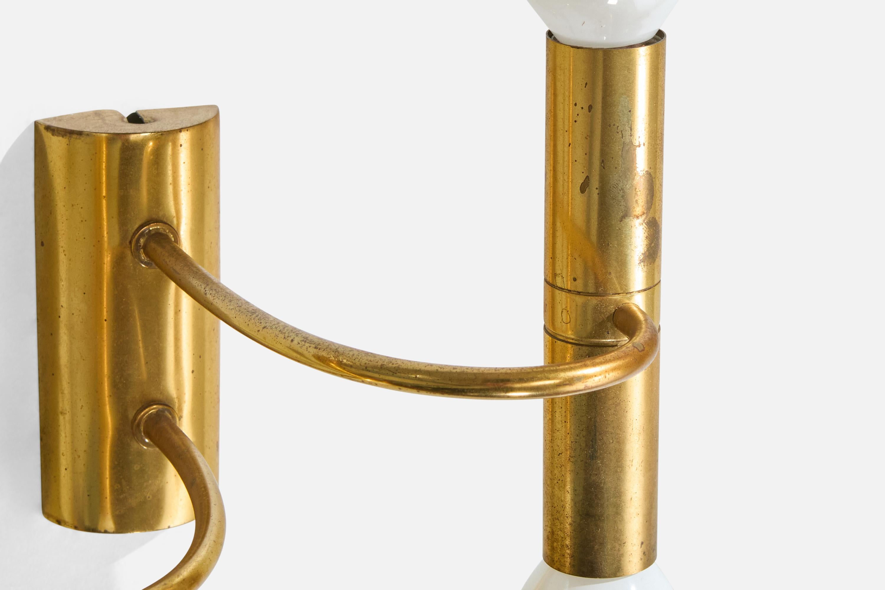 German Designer, Wall Lights, Brass, Germany, 1960s For Sale 2