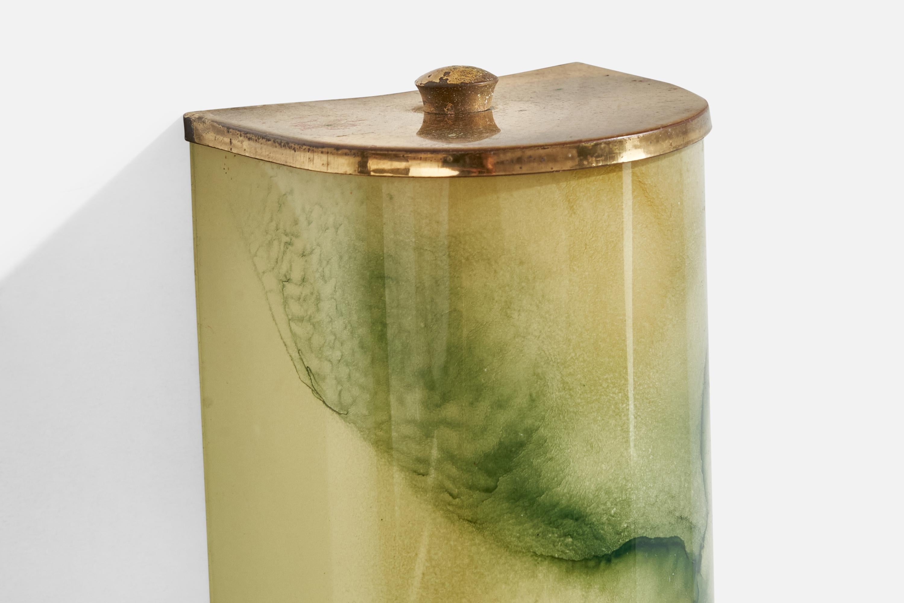 German Designer, Wall Lights, Brass, Glass, Germany, 1920s For Sale 1
