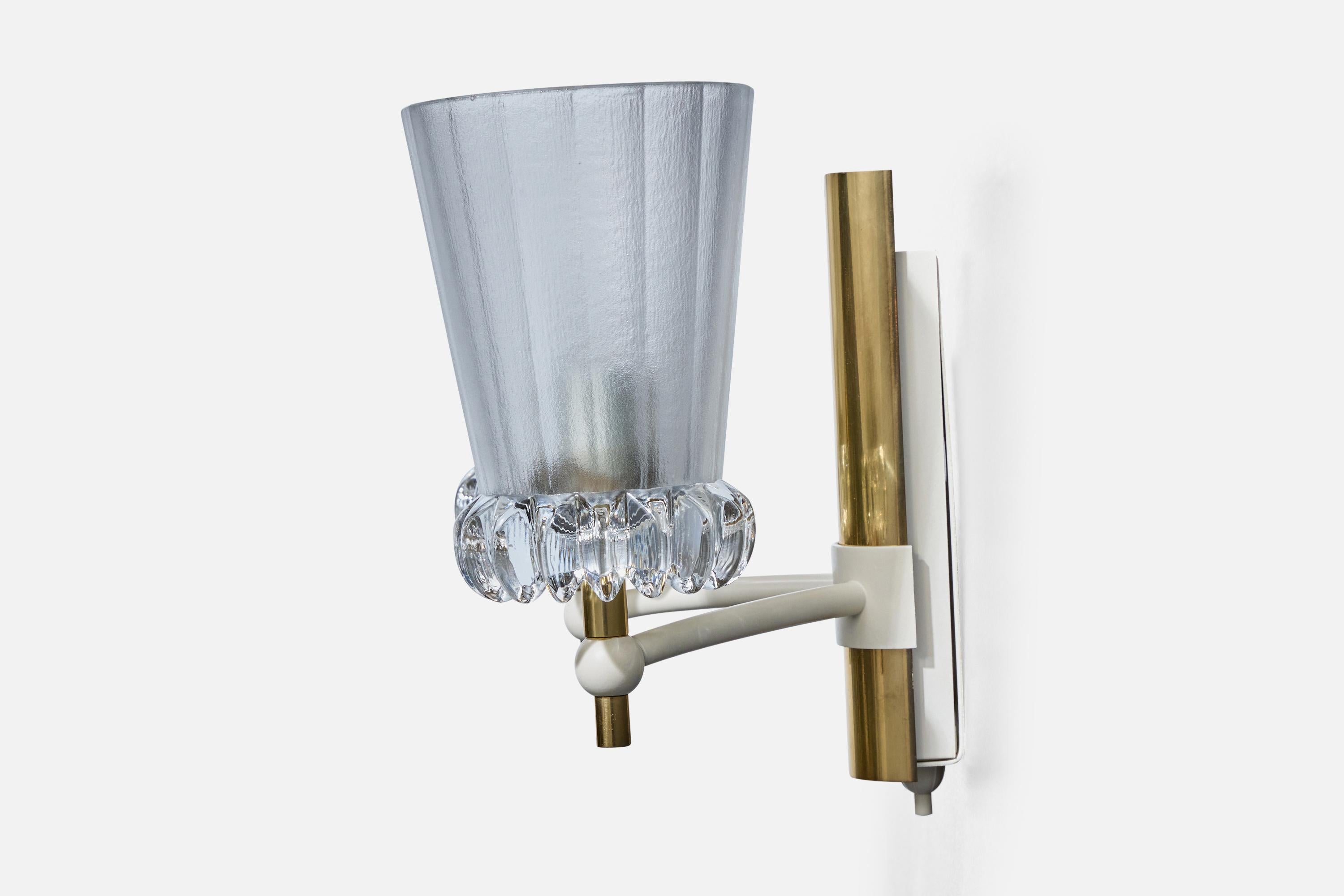 Diseñador alemán, Apliques, Latón, Metal, Vidrio, Alemania, Años 60 mediados del siglo XX en venta