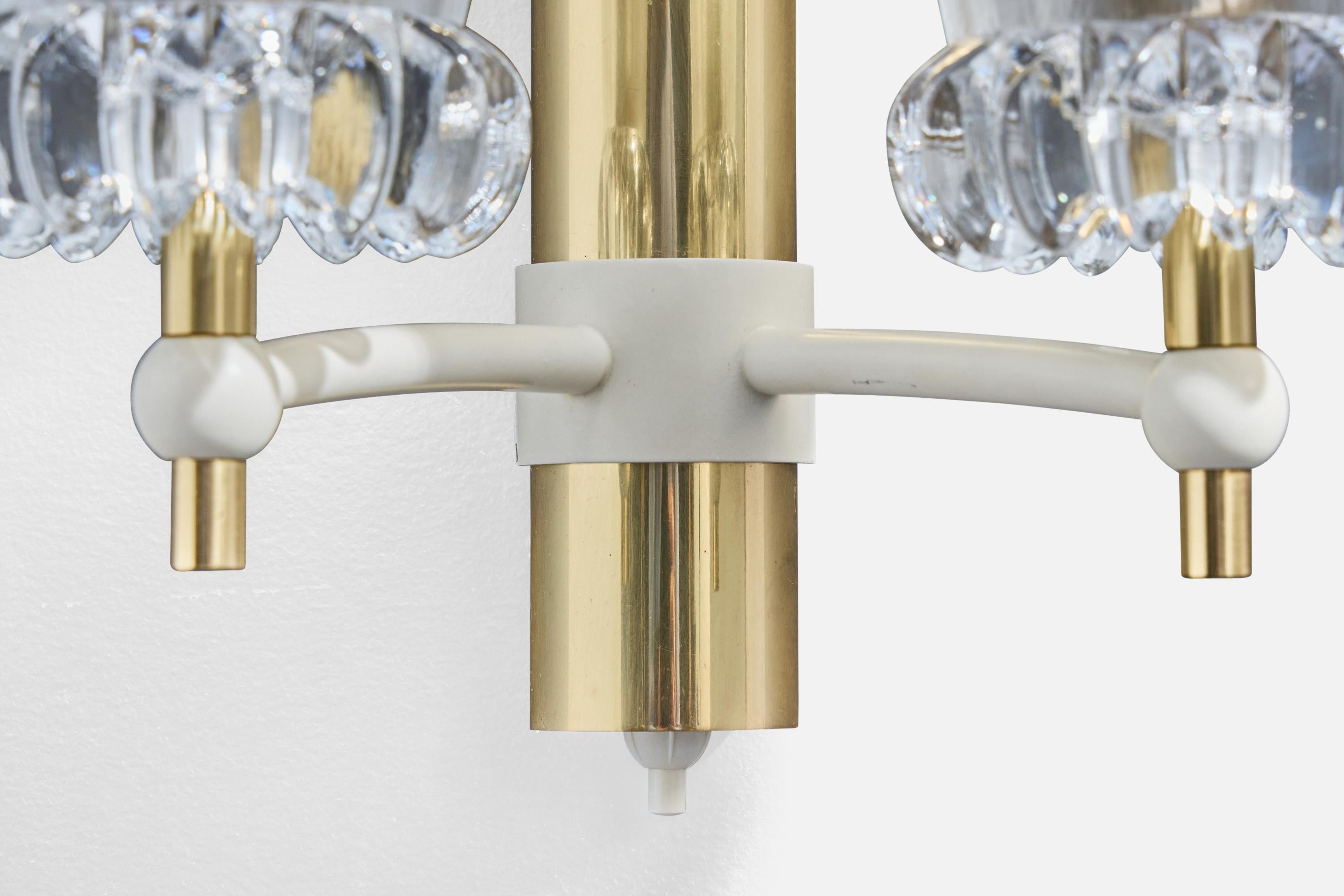 Diseñador alemán, Apliques, Latón, Metal, Vidrio, Alemania, Años 60 en venta 1