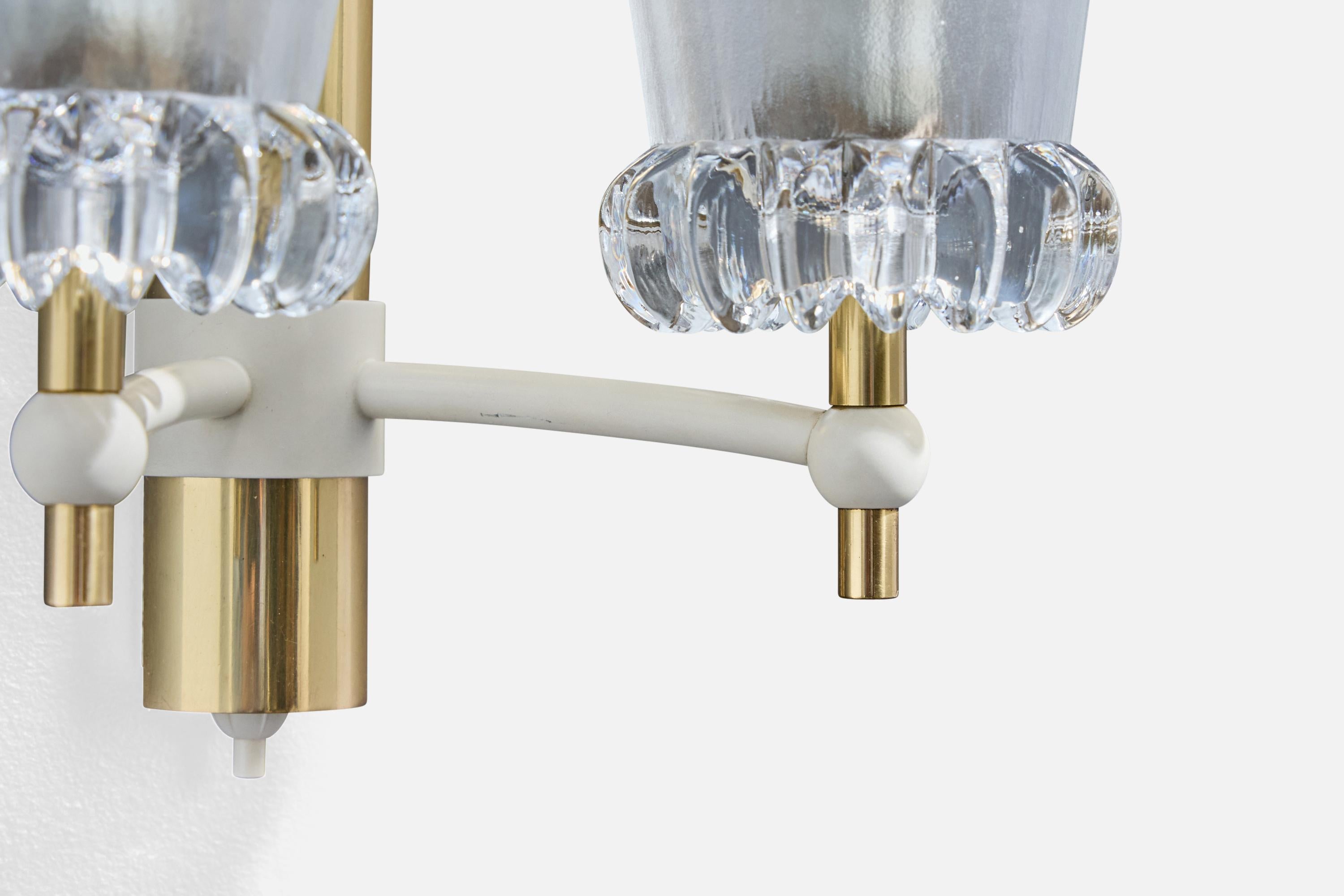 Diseñador alemán, Apliques, Latón, Metal, Vidrio, Alemania, Años 60 en venta 2