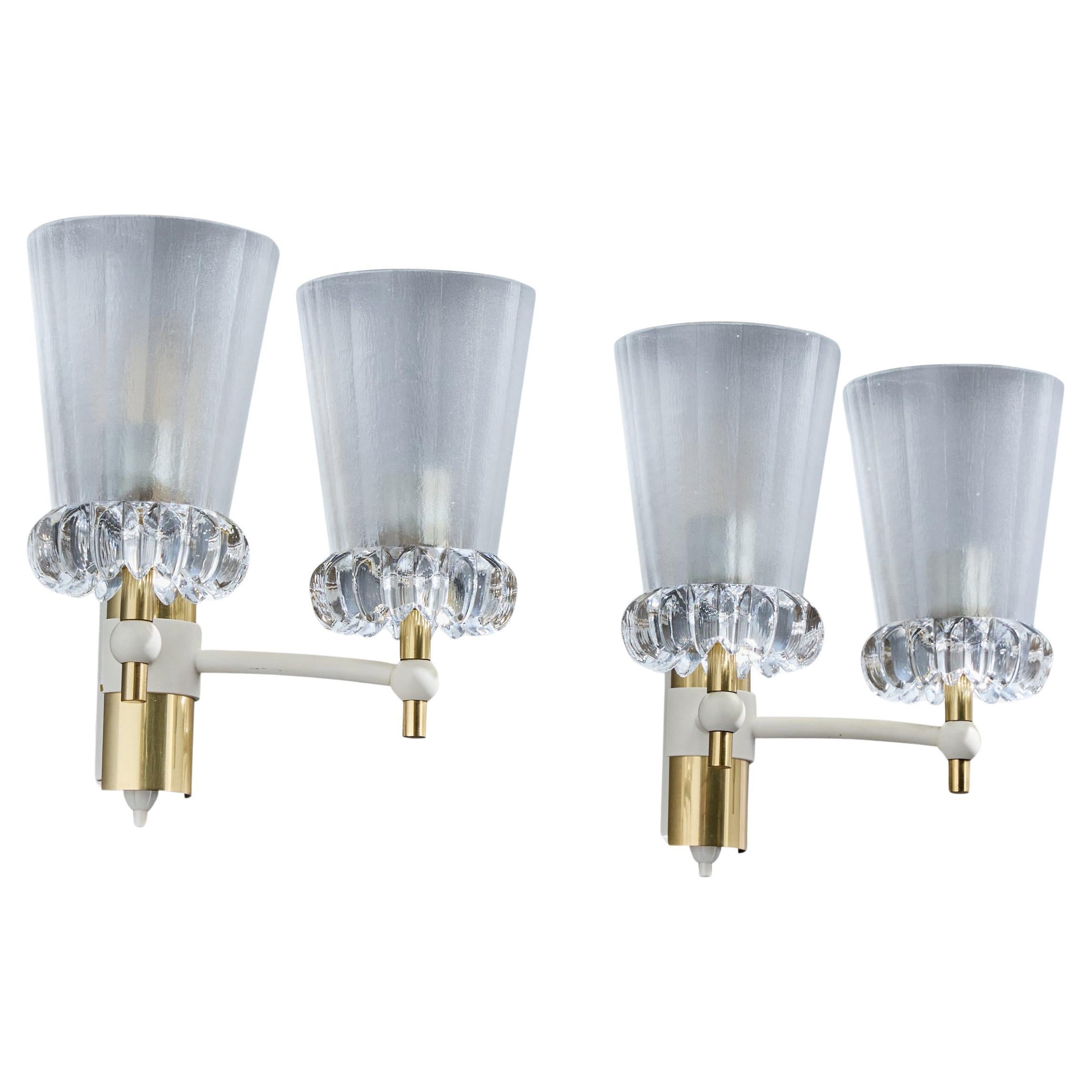 Design/One, appliques, laiton, métal, verre, Allemagne, années 1960