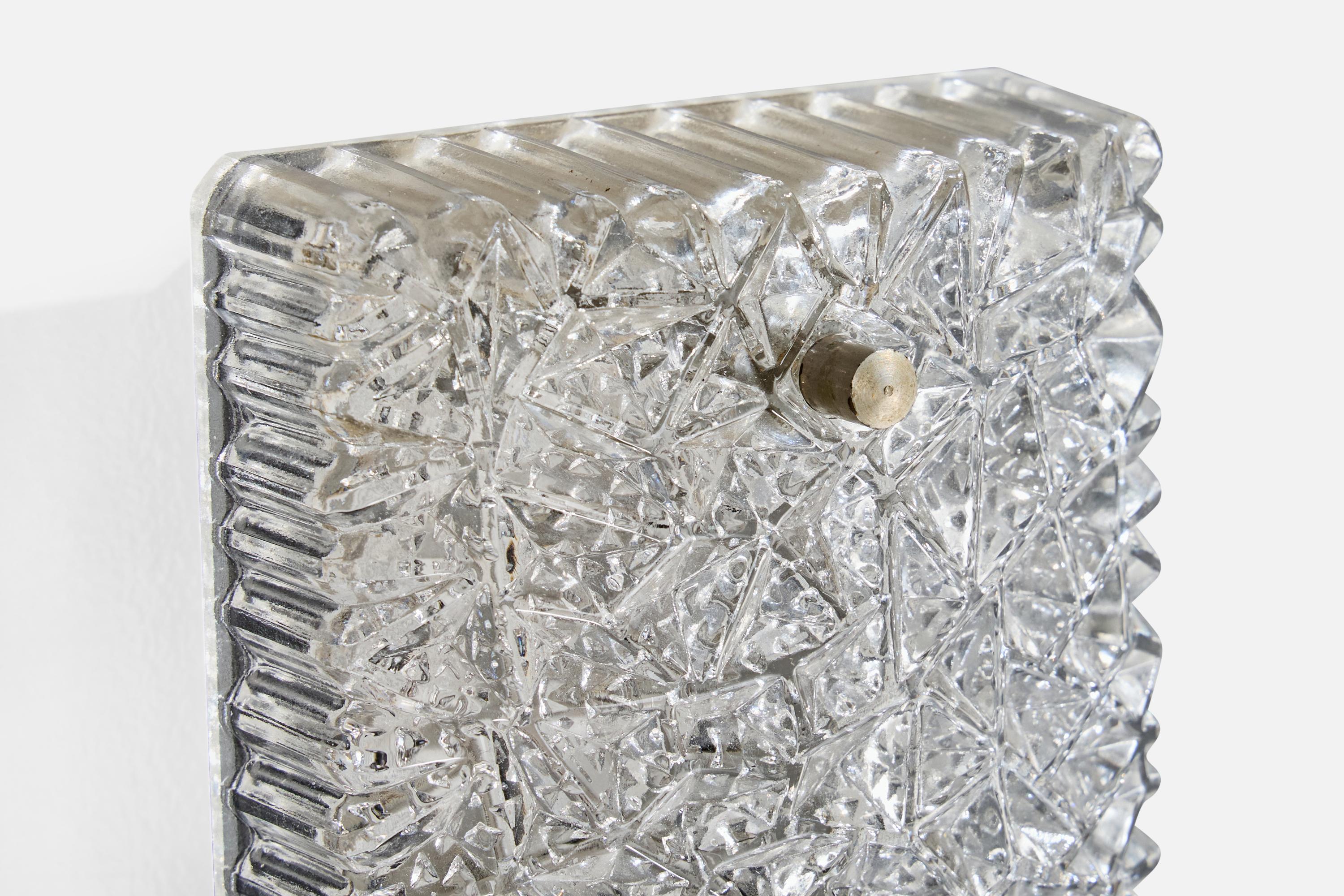 Designer allemand, appliques murales, verre, métal, Allemagne, années 1960 en vente 1