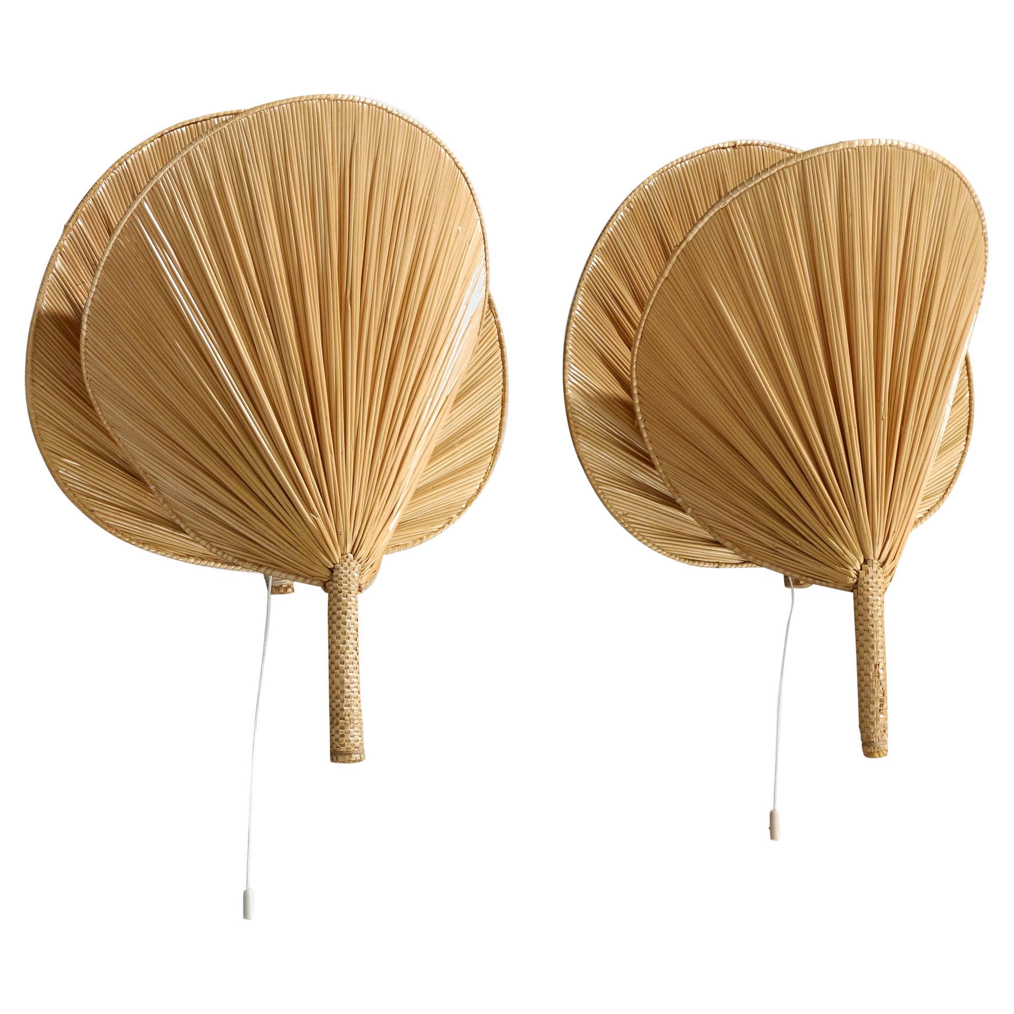 German Designer, Wall Lights, Straw, Germany, 1970s