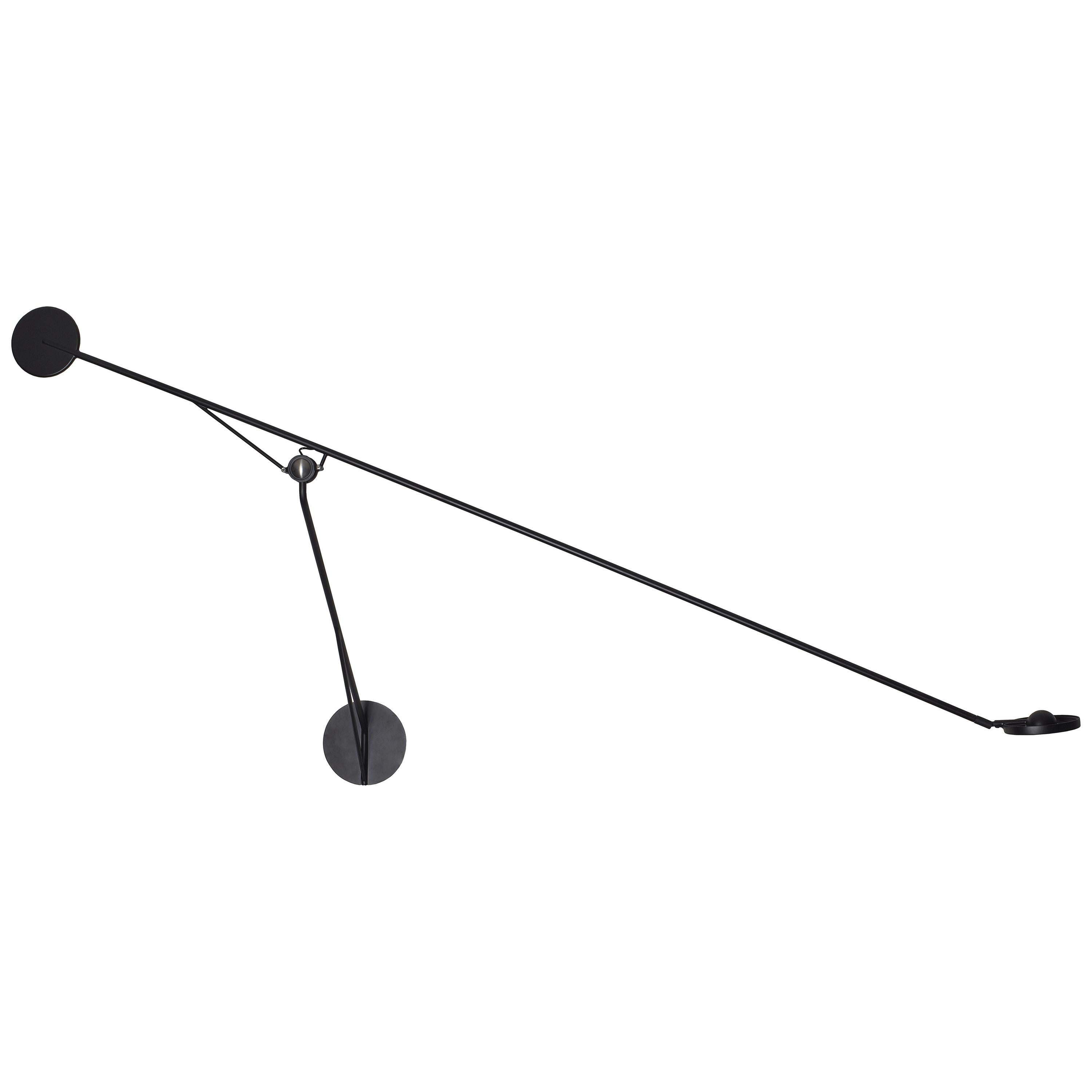 German Designer's AARO Thin Articulated Wall Lamp with a Balance System For Sale